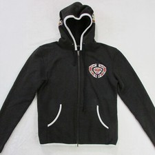 Felpa con cappuccio e zip nera circa giovanile taglia media bambini skateboard