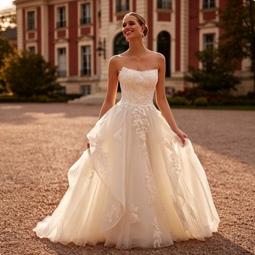 Abiti sposa eleganti senza - abiti,