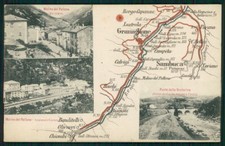 Bologna Molino del Pallone Granaglione Stazione Mappa cartolina TC0234