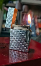 ST Dupont L1 BR small silver diagonal lines lighter perfect OVERHAULED MINT-
