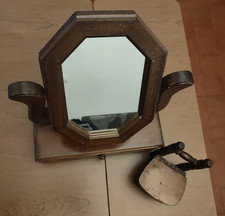 SPECCHIO DA TOELETTA + SEDIA PORTAGIOIE IN LEGNO  "VINTAGE"