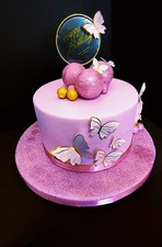 Torta scenografica tema Farfalle viola fatta a mano compleanni feste party