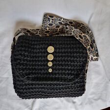 Borsa crochet in lana 100%, cravatta in seta Lanvin per tracolla