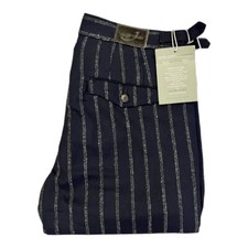 Jacob Cohen BOSTON WOOL COMF Uomo Pantaloni Chino Lana Blu Marina Grigio Strisce