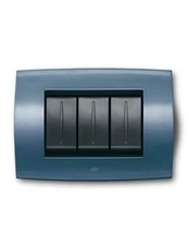 Abb placca soft in metallo 6 moduli 2cse0631sfz elos blu mediterraneo