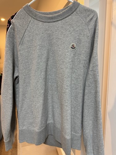 Felpa moncler grigia con logo - felpa,
