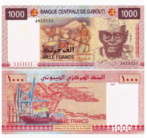 Banconota gibuti 1000 franchi - banconota,