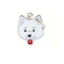 Medaglietta Friend Volpino Cucciolo Bianco