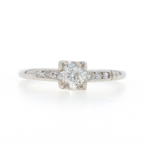 Anello solitario platino - anello,