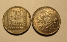 franchi francesi argento 1933 10 f 1960 5 f