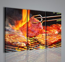 QUADRI MODERNI EMBERS QUADRO MODERNO CARNE ALLA GRIGLIA ARREDAMENTO RISTORANTE