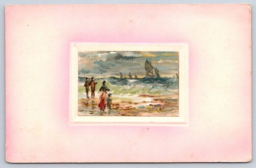 Antico quadro paesaggio marino