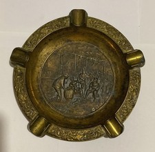 Posacenere Vintage in Ottone – Scena Rustica in Rilievo – Anni 50– Da Sigaro.