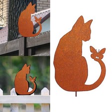 Statua gatto seduto in ferro