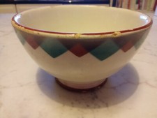 SCODELLA CIOTOLA CERAMICA GALVANI PORDENONE DECORO AEROGRAFATO ANGOLI BLU ROSSO