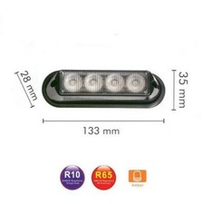 Luce Lampeggiante LED Strobo 133mm 4LED 12V/24V Omologata