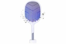 Racchetta Led Ricaricabile Per Zanzare Con Luce Attira Zanzare con base 