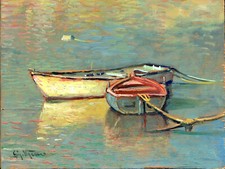 Dipinto Olio Tavoletta Marina