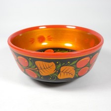 CIOTOLA SVUOTATASCHE BOWL IN LEGNO LACCATO RUSSO KHOKHLOMA RUSSIA VINTAGE