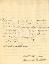 1793 PINEROLO (TO) Condoglianze del nobile Gabriele MELANO DI PORTULA *Autografo