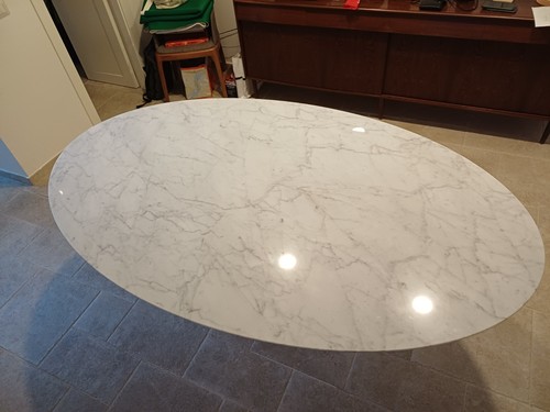 Tavolo ovale bianco - marmo, base