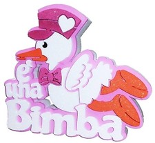 Scritta Polistirolo Cicogna "E' una bimba" Cm. 34x30