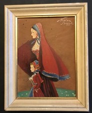 Quadro donna sarda bimba - donna,