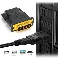 Adattatore Display Dvi-D Maschio Da 24+1 Pin A Hdmi Femmina 19 Pin Hd Hdtv ☆