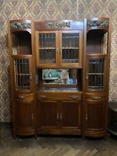 Coppia antica Vetrina / Credenza Liberty Art Nouveau