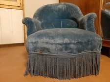Poltroncina francese in velluto blu