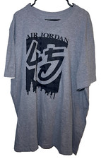 RARA T-shirt Nike Air Jordan Retro X Skyline 45 SS grigia e nera uomo taglia 3XL