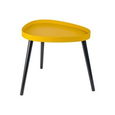 Livarno Home Tavolino da Salotto Moderno Comodino Industriale Metallo Giallo