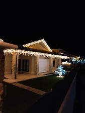 Tenda Luminosa Natale 92 LED da 3MT  Prolungabile Esterno Luce Calda + Flash