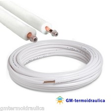 Tubo Rame Condizionamento Climatizzazione D 1/4 3/8 x 0.8 Metri 10 5+5 NORMA UNI