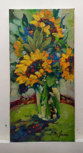 Quadro dipinto vaso fiori - quadro,