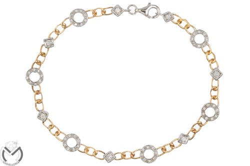 Bracciale oro rosa bianco - , 18