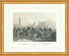 Danza bisontana degli indiani Mandan davanti alla medicina capanna Reskin Bodmer indiani 040