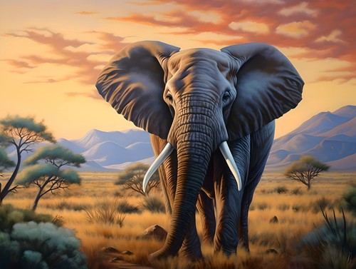 Quadro maestoso elefante - quadro,