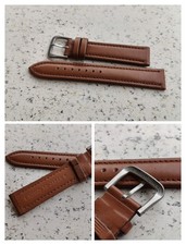 SEIKO VINTAGE BROWN LEATHER WATCH STRAP CINTURINO 18MM WITH STEEL BUCKLE NOS