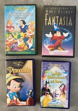 Walt Disney VHS: Biancaneve, Fantasia, Pinocchio, La Bella Addormentata.