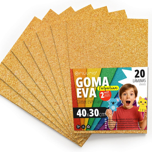 Fogli gomma eva glitterata - fogli,