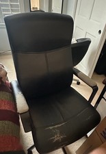 Sedia da ufficio in pelle nera