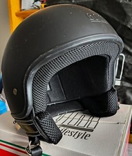 Casco Jet Senza Visiera  Helmet Open Face Custom Nero Opaco XL Leggero Segno