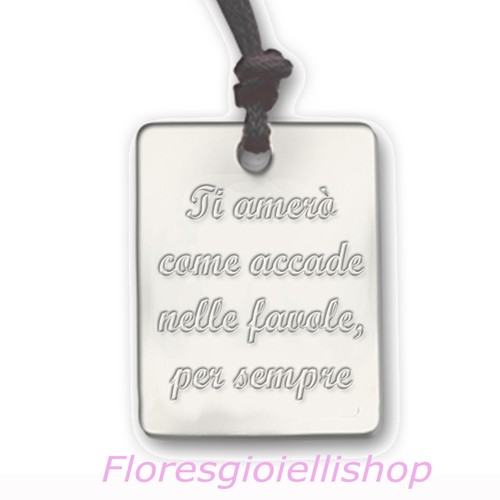 Ciondolo piastrina argento - ciondolo, in