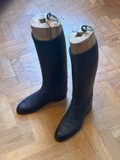 Stivali in cuoio nero da Ufficiale Regio Esercito completi forme in legno IIGM