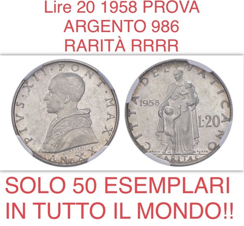 Moneta pio xii lire argento - moneta, 20