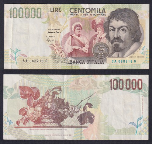 Banconota italia 100000 lire - banconota,