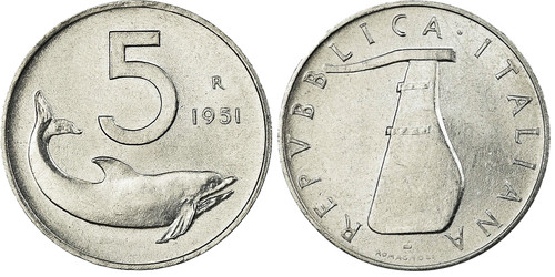 Repubblica italiana 5 lire - repubblica,