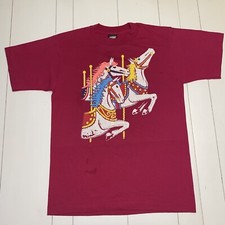 T-shirt vintage punto singolo fine anni 80-90 rosa giostra cavalli schermo stelle migliore