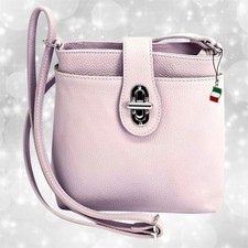 Borsa pelle viola media